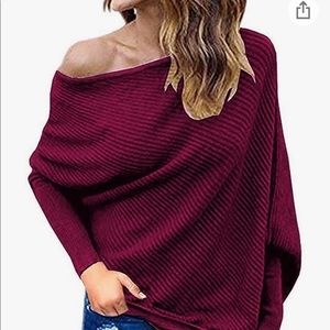 Cranberry red off the shoulder top
